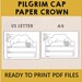 Pilgrim Cap Hat Paper Crown Headband Thanksgiving Settler Party ...