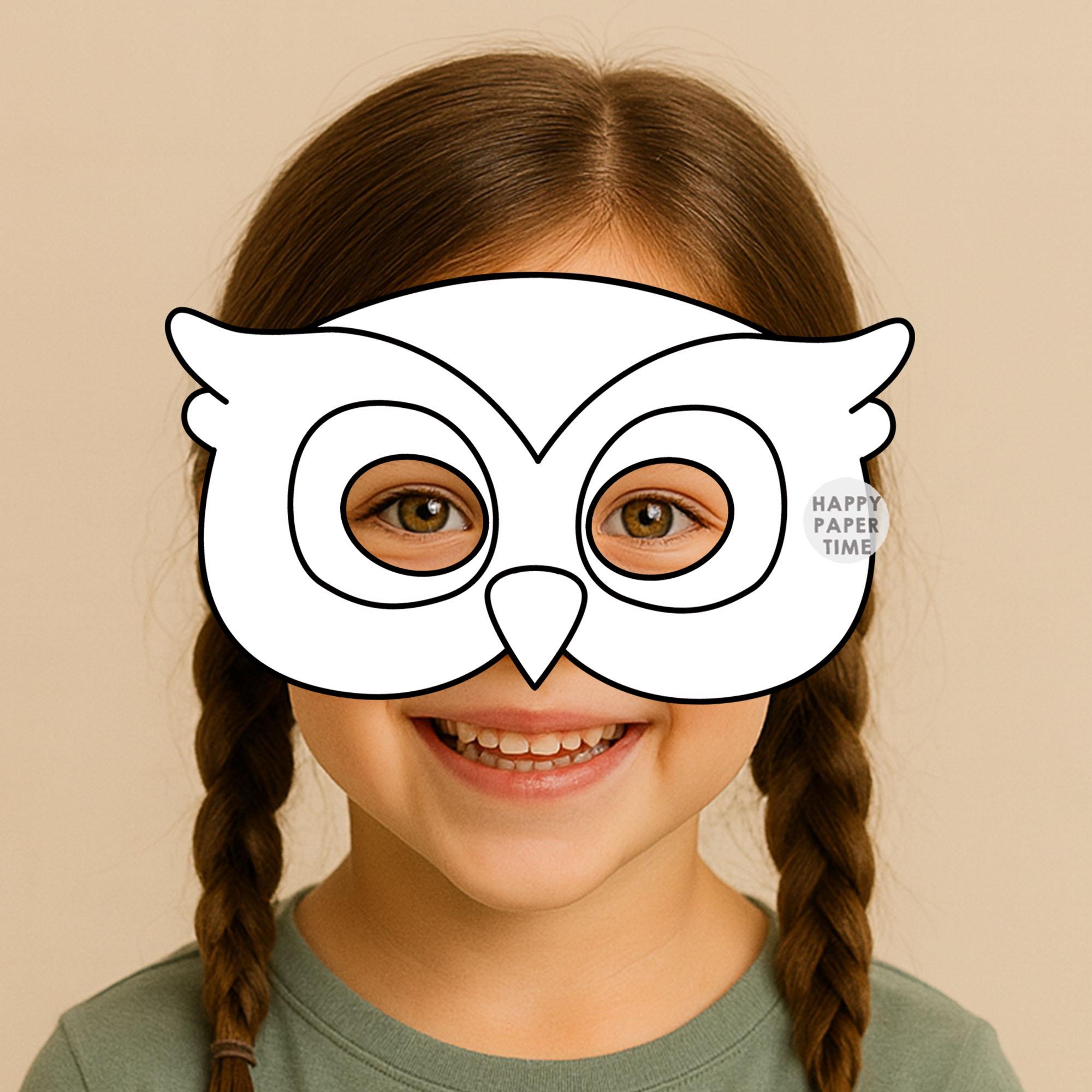 42 Creative Owl Crafts For Kids 33 Owl Mask Paper Printable Forest Woodland Animal Craft Activity…