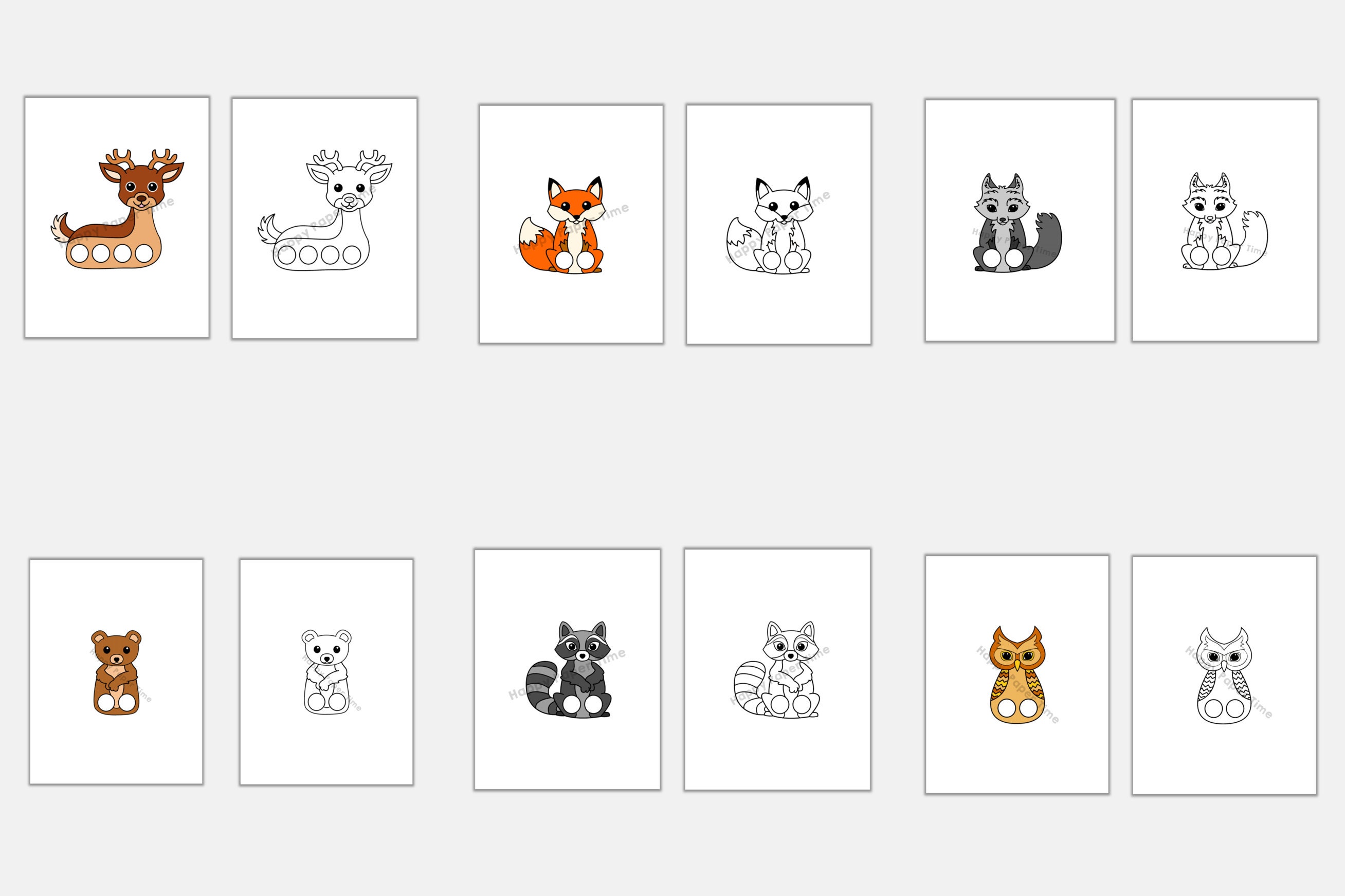 Woodland Animal Paper Craft Printable Finger Puppet Template Kids Craft ...