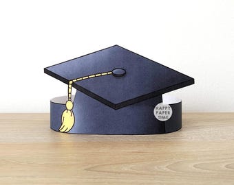 Graduation Paper Hat Crown Party Teacher Printable Kids Craft University Birthday Decor Printable Favor pdf Costume DIY Instant Download