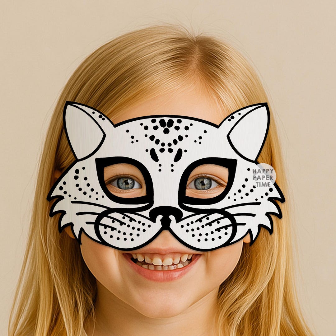 Cheetah Mask Printable Cheetah Costume Mask Paper Safari Party Jungle ...