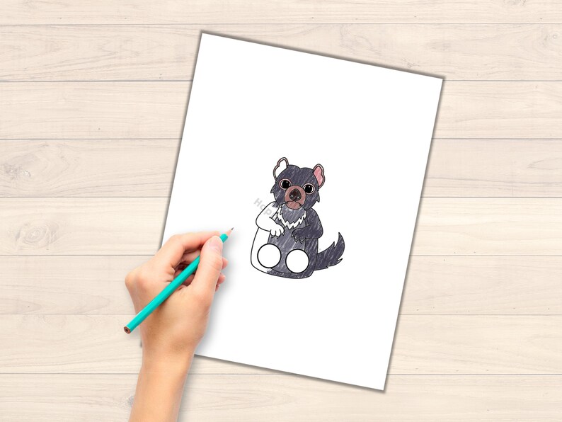Tasmanian Devil Paper Craft Printable Australian Animal Finger - Etsy