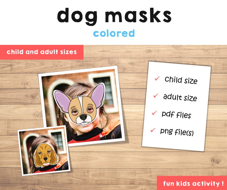 Dog Masks Printable Chihuahua German Shepherd Golden Retriever - Etsy