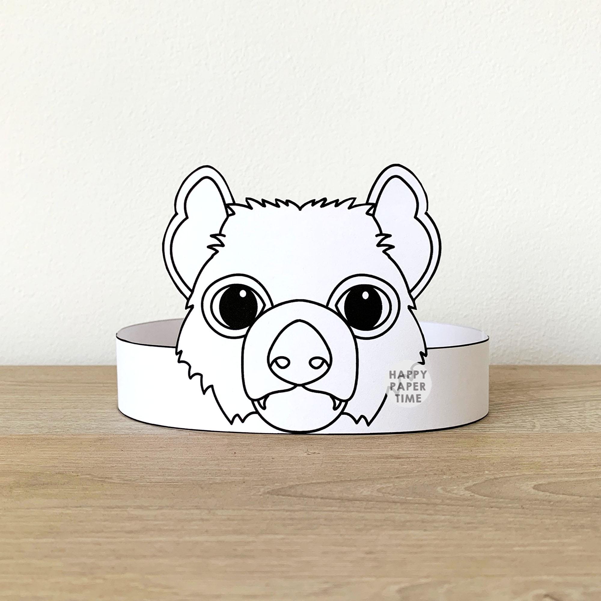 Tasmanian Devil Paper Crown Headband Party Coloring Printable Kids ...