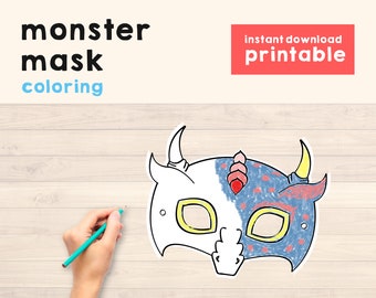 Monster birthday party gift monster Mask halloween mask Monster Printable Mask Monster Party Favor kids Monster Kids party Activity