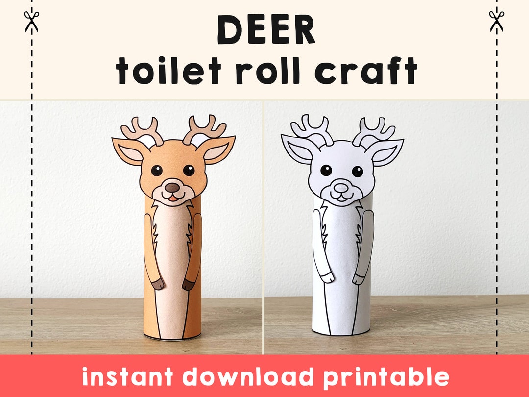 Deer Toilet Paper Roll Craft Forest Woodland Party Coloring