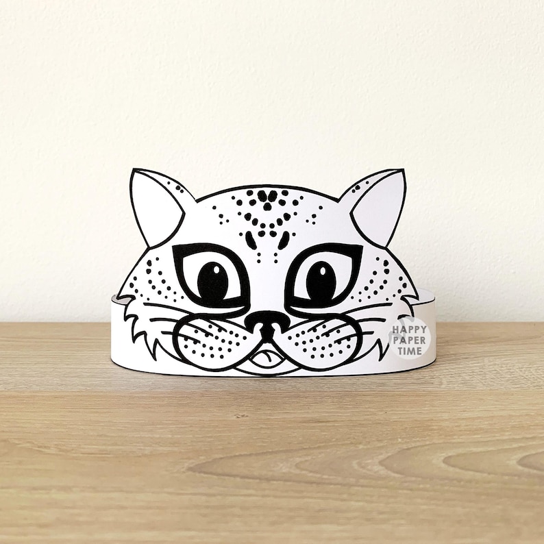 Cheetah Paper Crown Coloring Printable Kids Craft Africa Safari ...