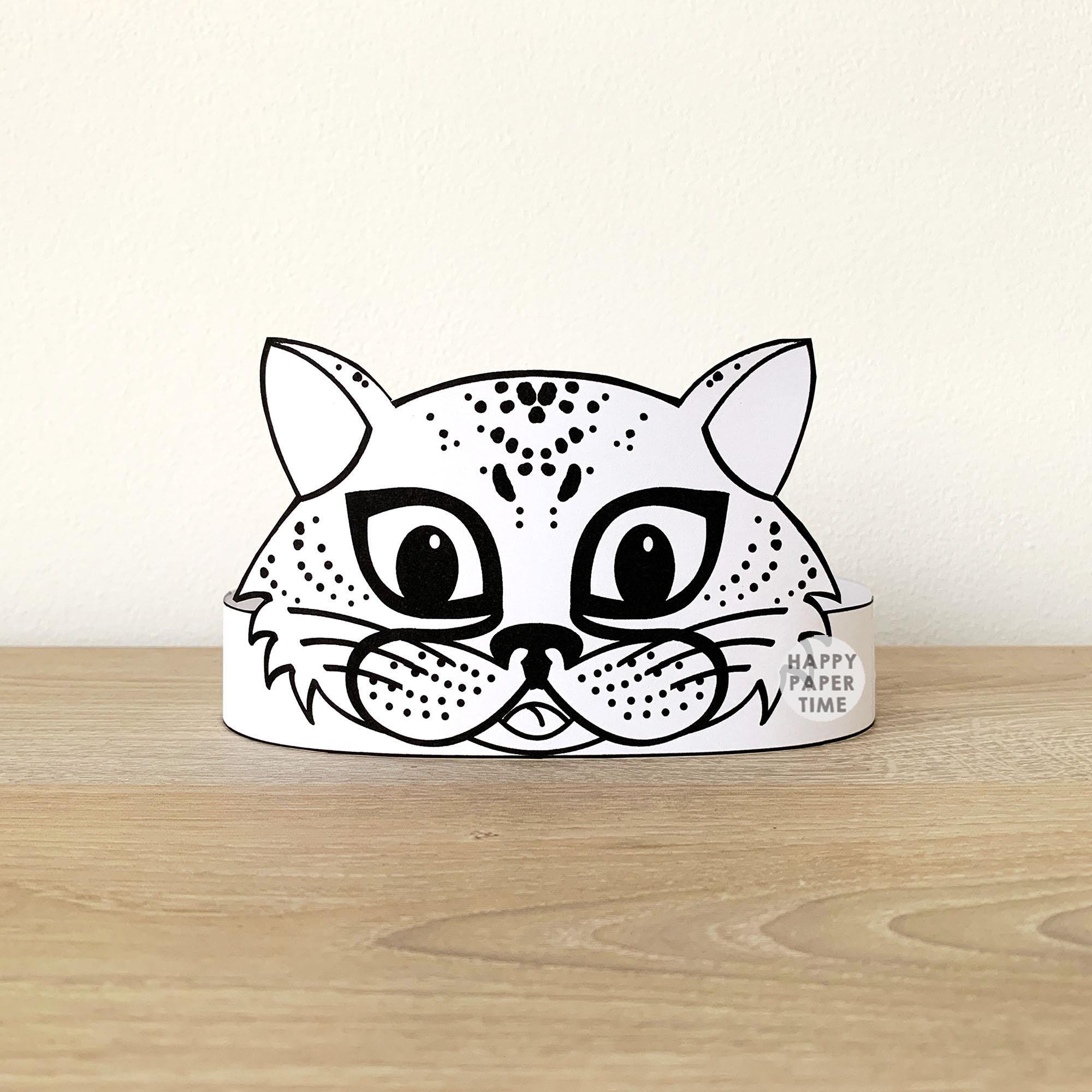Cheetah Paper Crown Coloring Printable Kids Craft Africa Safari ...