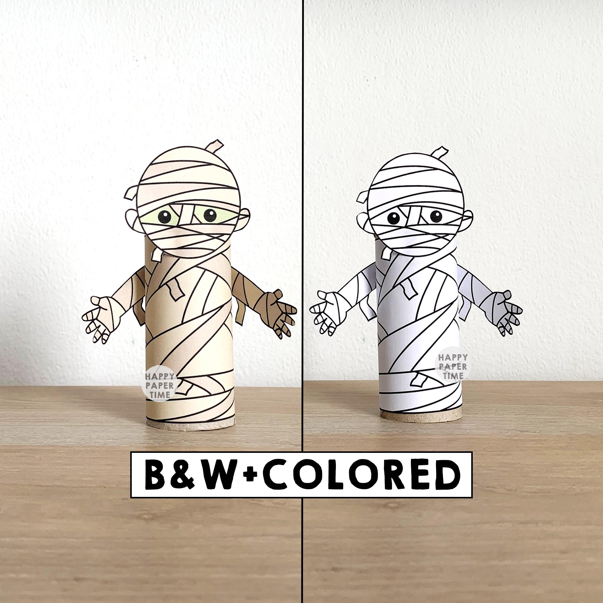 Mummy Toilet Paper Roll Craft ancient Egypt Party Coloring Printable…