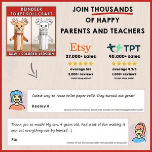 Reindeer Toilet Paper Roll Craft Christmas Party Coloring Printable ...