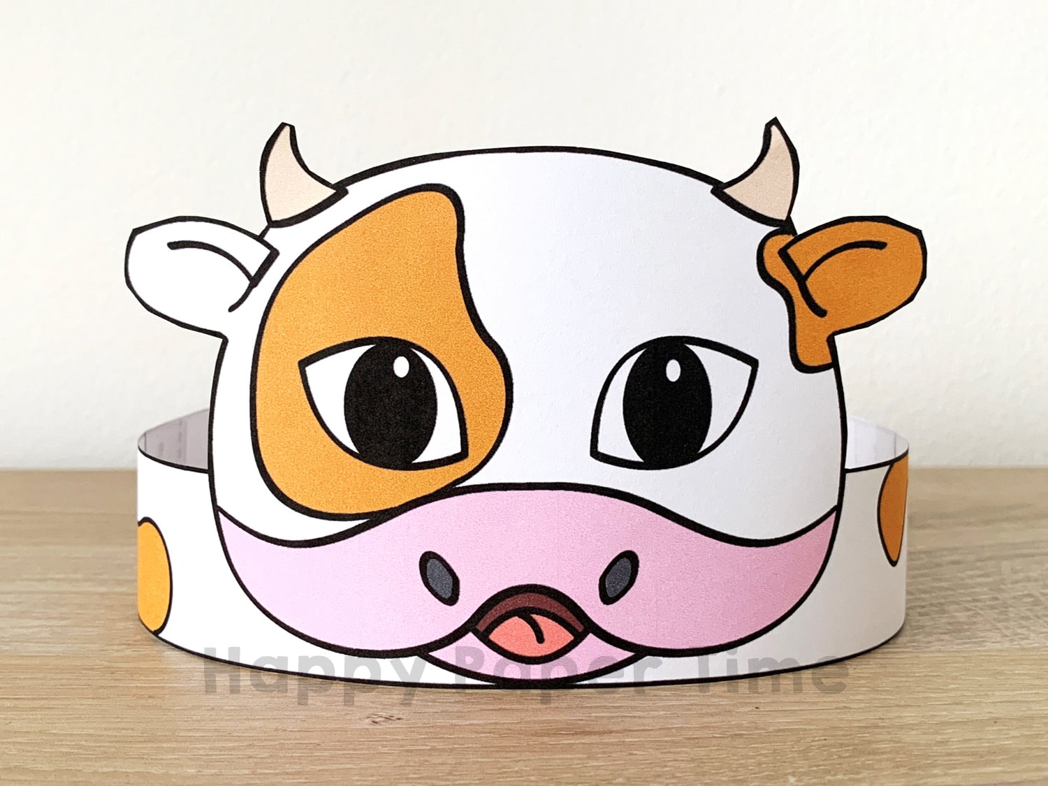 Cow Paper Crown Template Coloring Activity Printable Kids - Etsy