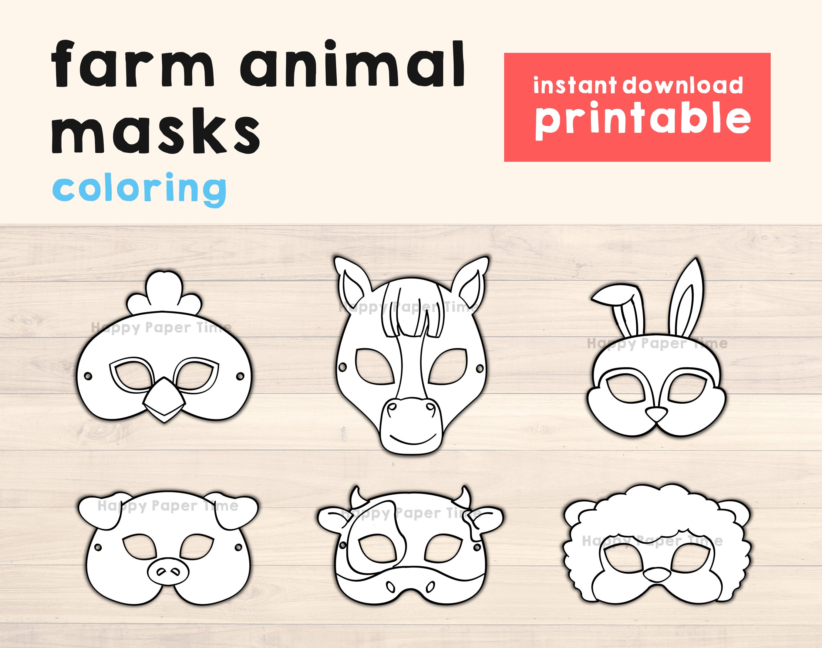 Rabbit Mask Pig Mask Animal Masks Horse Mask Printable Animal - Etsy Rabbit Mask Pig Mask Animal Masks Horse Mask Printable Animal - Etsy