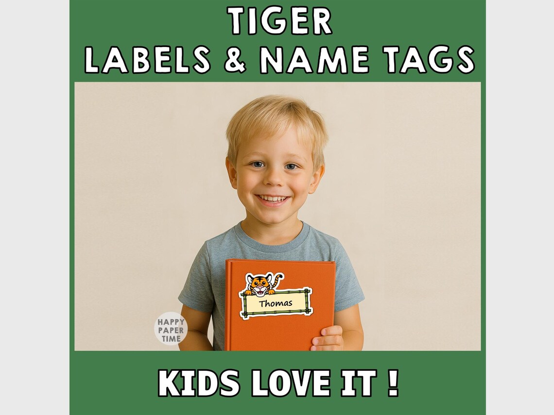 Tiger Name Tags Classroom Labels Asian Animal Zoo Editable Files ...