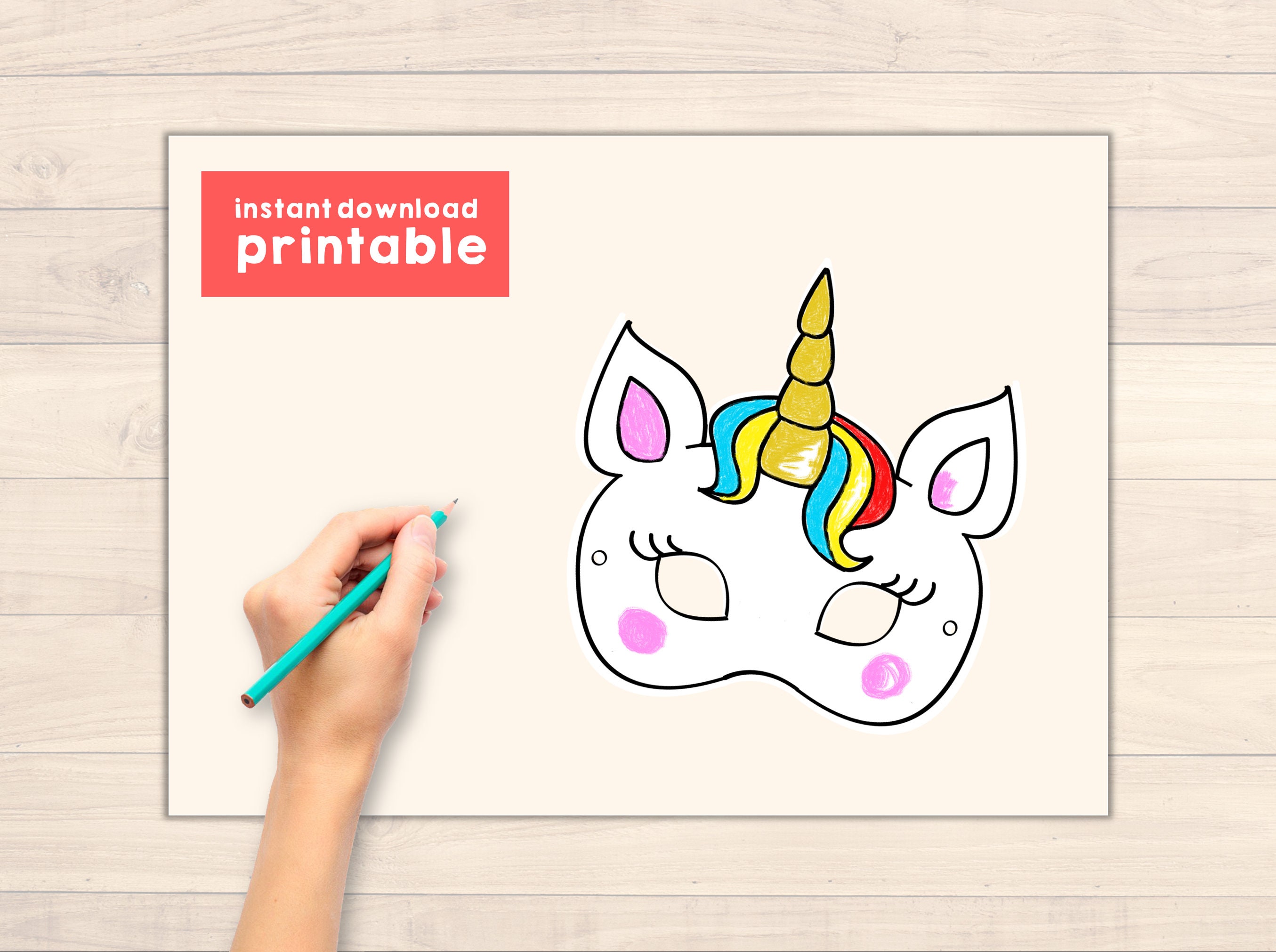 unicorn mask unicorn printable mask unicorn party favor etsy