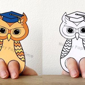Owl Paper Craft Printable Woodland Animal Finger Puppet Kids Craft Owl ...