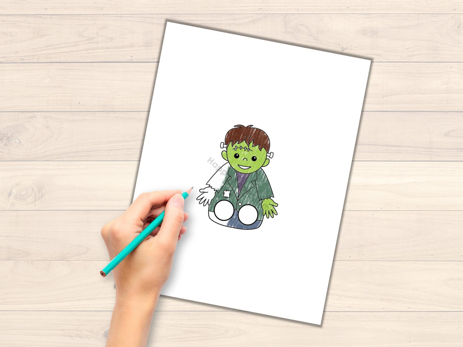Frankenstein Paper Craft Printable Halloween Spooky Day Finger Puppet ...