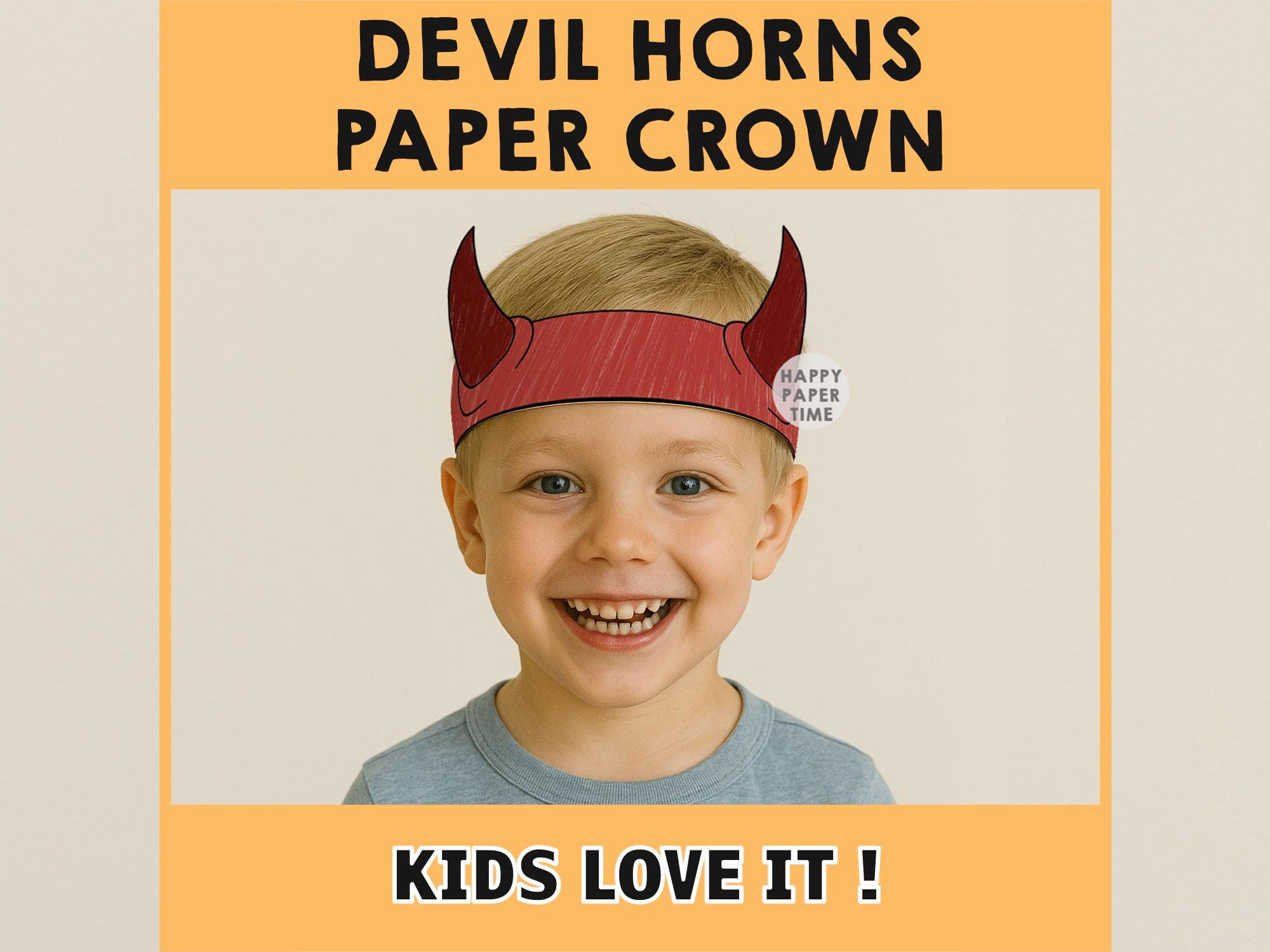 Devil Horns Paper Crown Party Coloring Printable Kids Craft Satan Hell ...