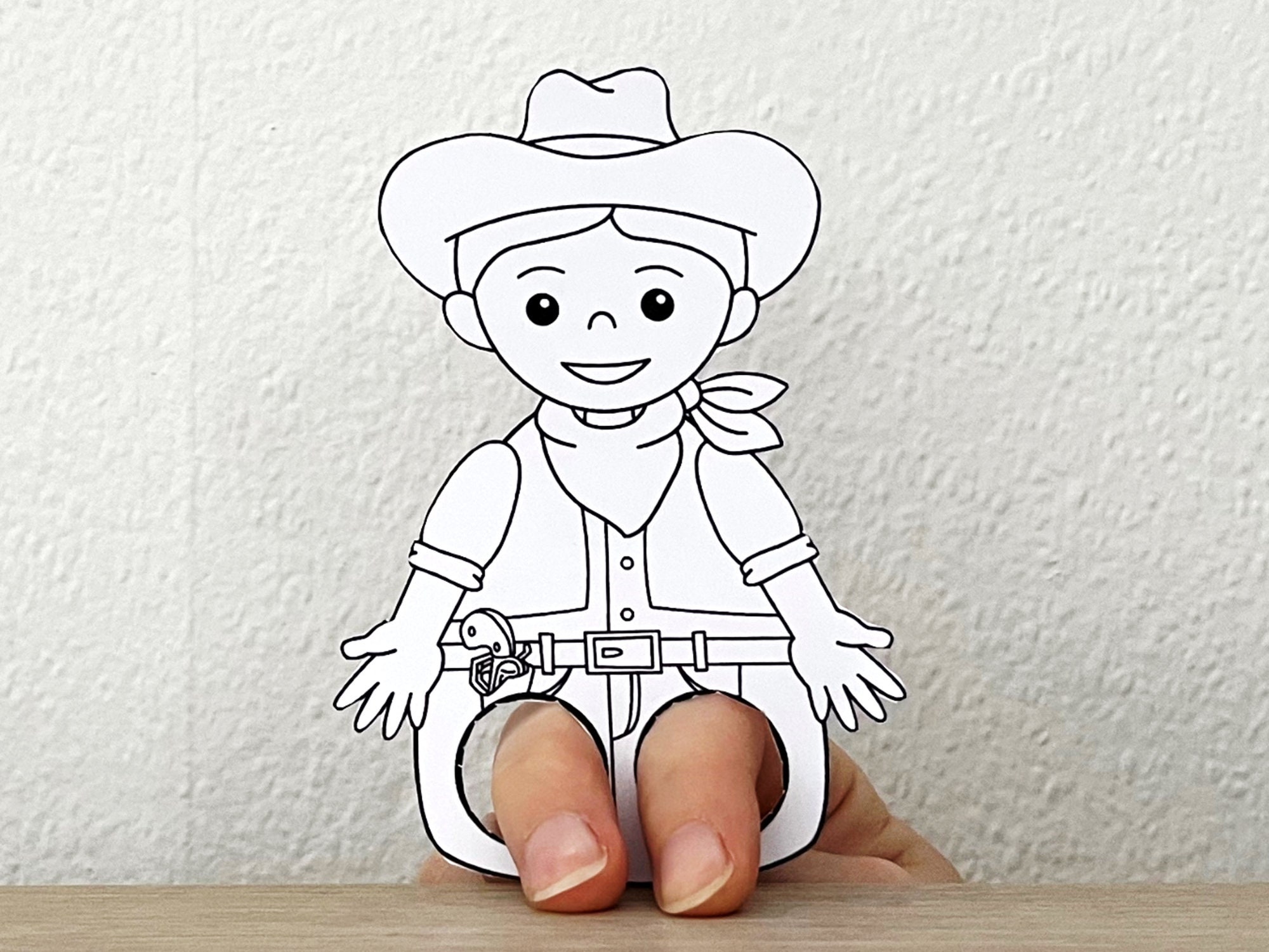 cowboy-paper-craft-printable-wild-west-finger-puppet-kids-craft-kids-coloring-puppet-army-instant-download-etsy