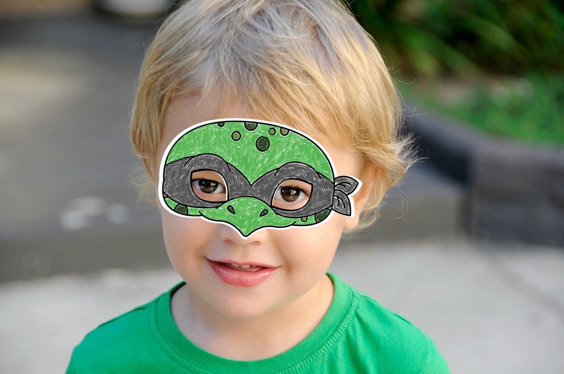 Turtle Mask Turtle Printable Mask Reptile Party Favor Turtle Costume ...