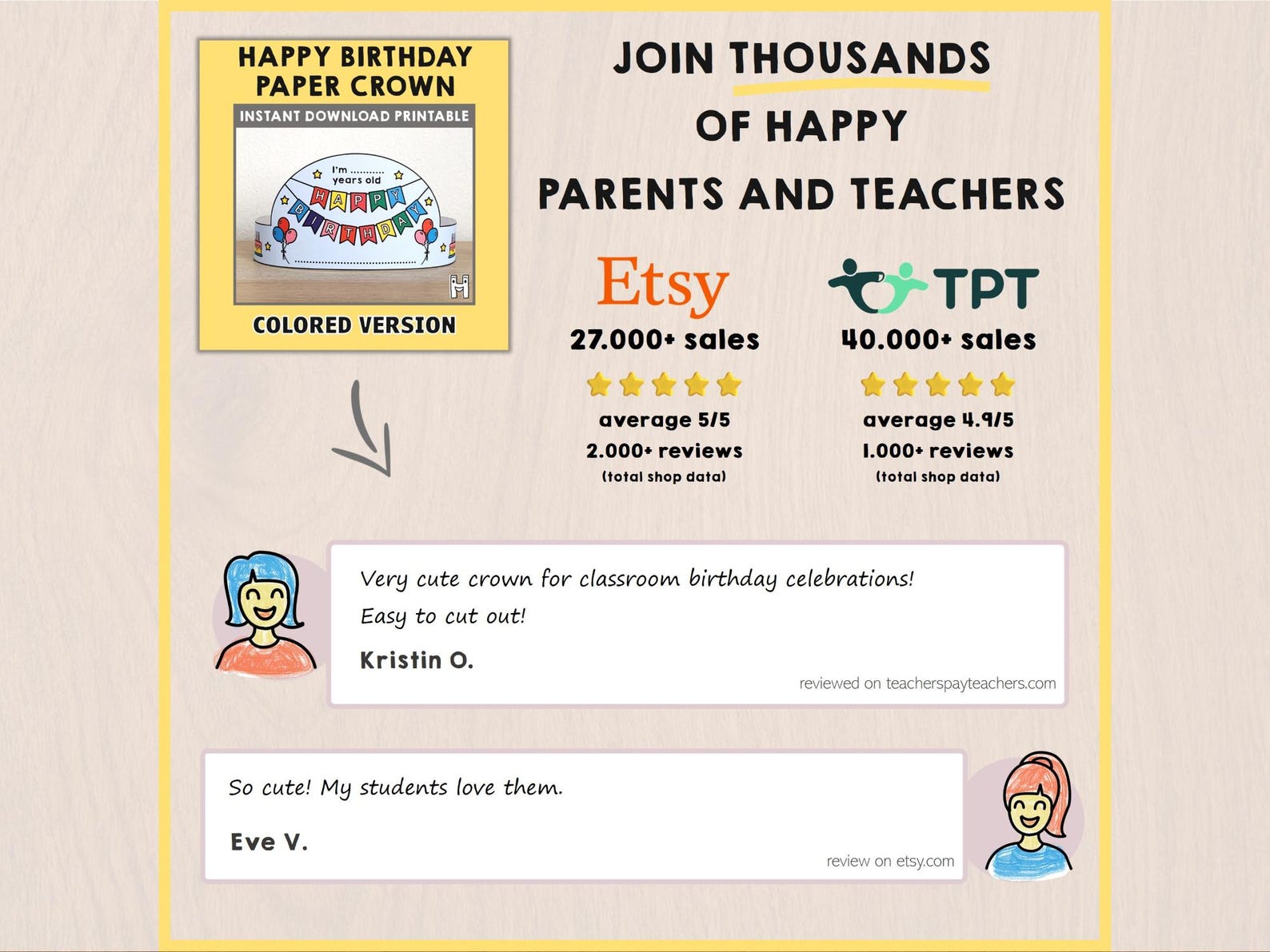 Happy Birthday Paper Crown Party Activity Printable Kids Template Craft ...