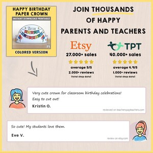 Happy Birthday Paper Crown Party Activity Printable Kids Template Craft ...