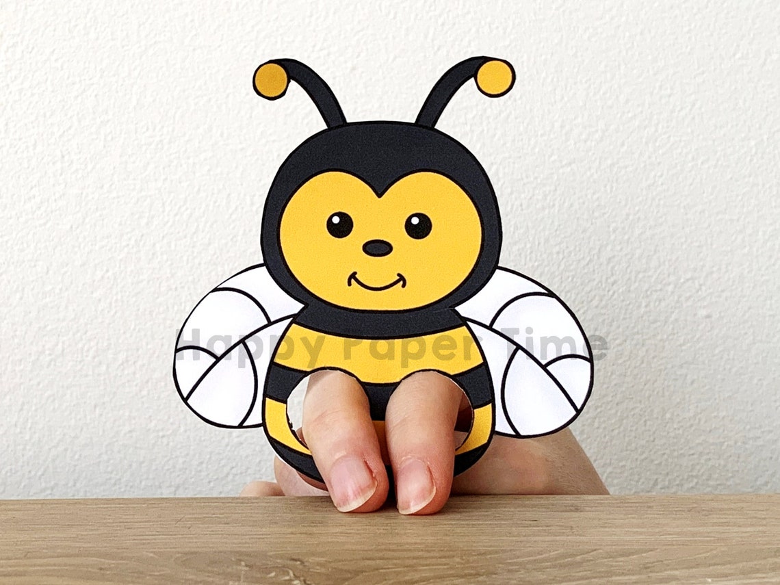 Bee Paper Craft Printable Finger Puppet Template Kids Craft Etsy UK