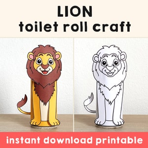 Lion Toilet Paper Roll Craft African Animal Safari Party Coloring ...
