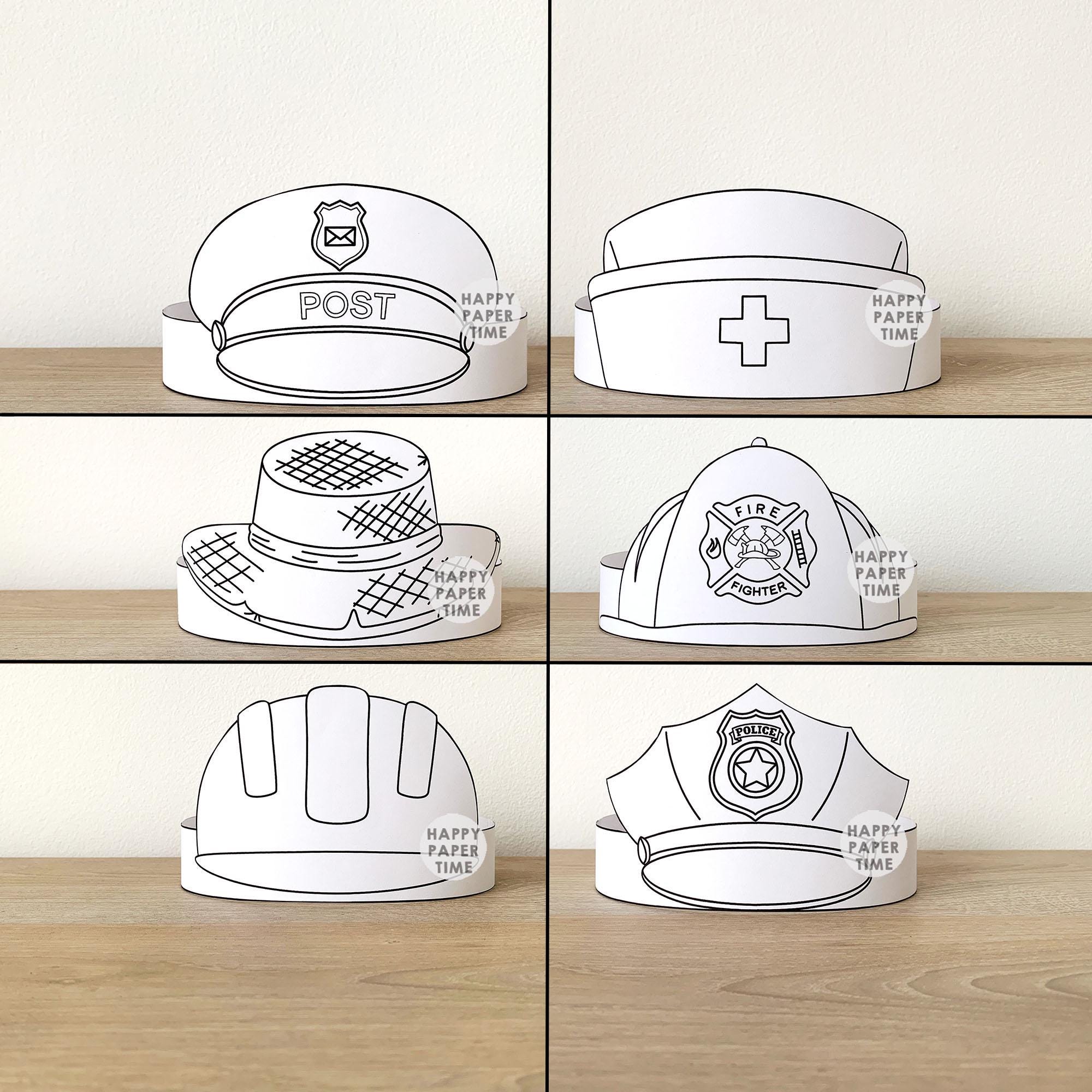 Community Helpers Papieren Kroon Hoofdband Politie Bouwer Boer  Verpleegkundige Postbode Kleurplaat Brandweerman Afdrukbaar Kids Craft  Verjaardagsfeestje Kostuum - Etsy België, image size:2000x2000