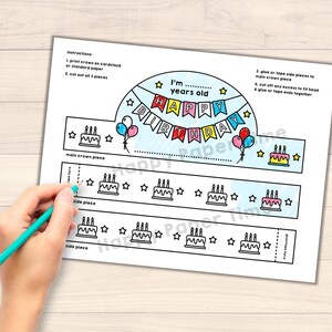Happy Birthday Paper Crowns Party B-day Printable Kids Craft Birthday ...