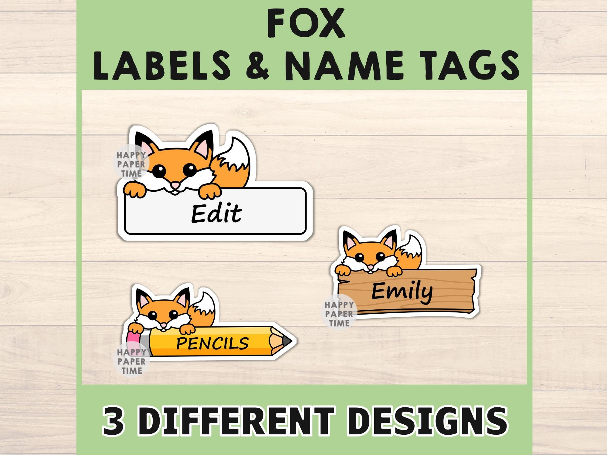 Label Fox Fox Name Tags Classroom Labels Forest Animal Woodland Editable Files ...