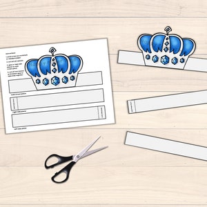 Prince Paper Crown King Royal Printable Kids Craft Prince Birthday ...