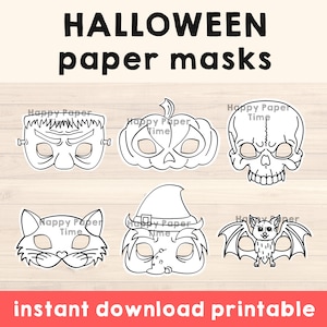 Halloween mask kids diy Halloween costume Pumpkin mask Witch mask Frankenstein mask Vampire mask Halloween Printable Masks Instant Download