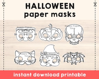 Halloween mask kids diy Halloween costume Pumpkin mask Witch mask Frankenstein mask Vampire mask Halloween Printable Masks Instant Download