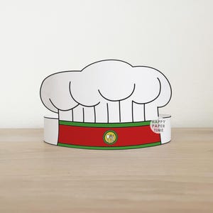 Chapéu de chef, coroa de papel, festa de restaurante, para crianças, artesanato, fantasia comunitária, aniversário, lembrança para impressão, faça você mesmo, download instantâneo