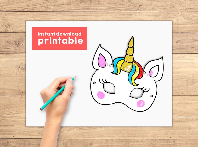 Unicorn Mask Unicorn Printable Mask Unicorn Party Favor | Etsy