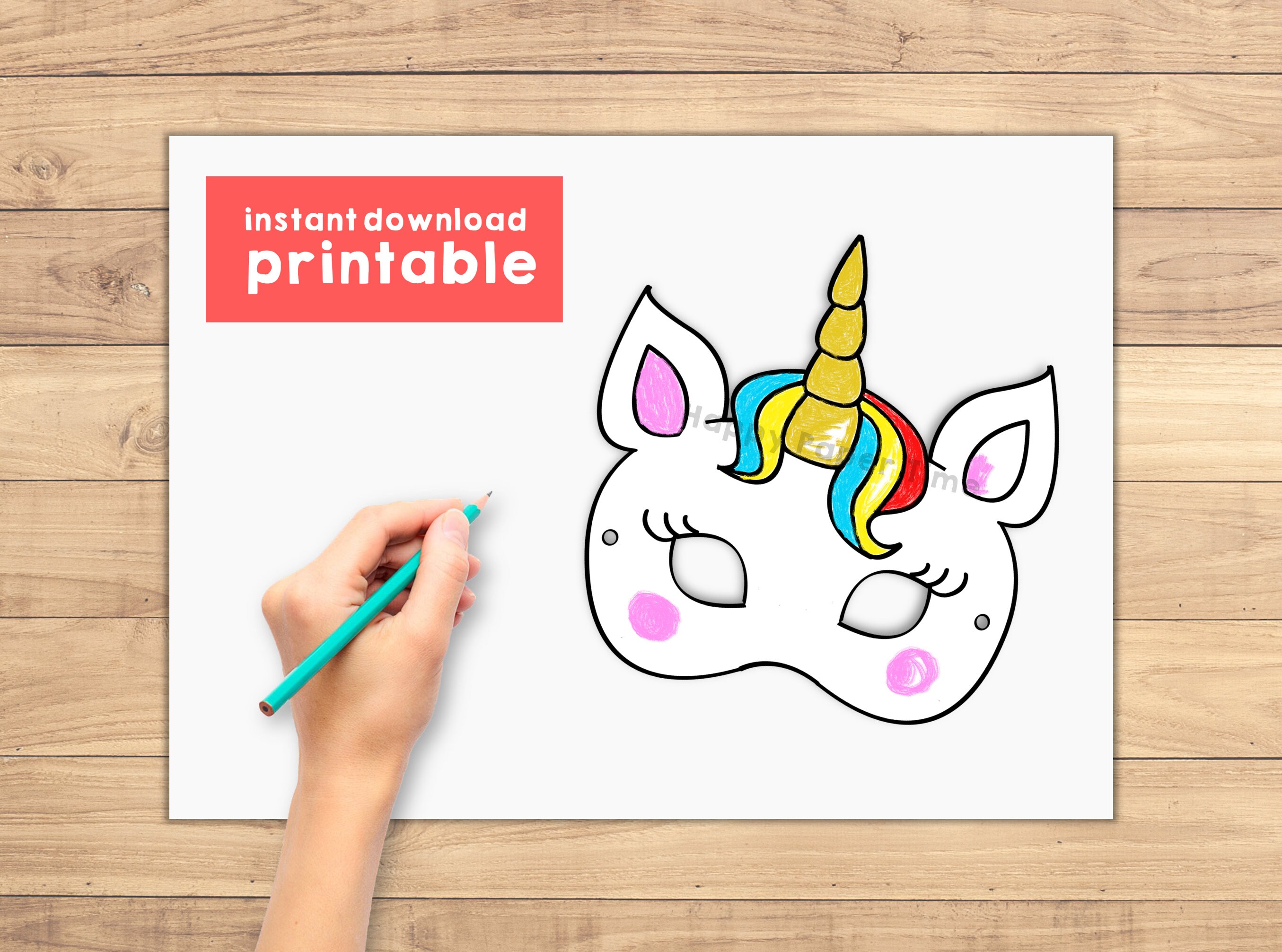 Unicorn Mask Unicorn Printable Mask Unicorn Party Favor - Etsy