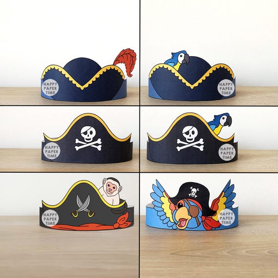 Tema Pirata Costumi Da Pirata Per Bambini - 6 Cappelli E 6 Bende Occhio