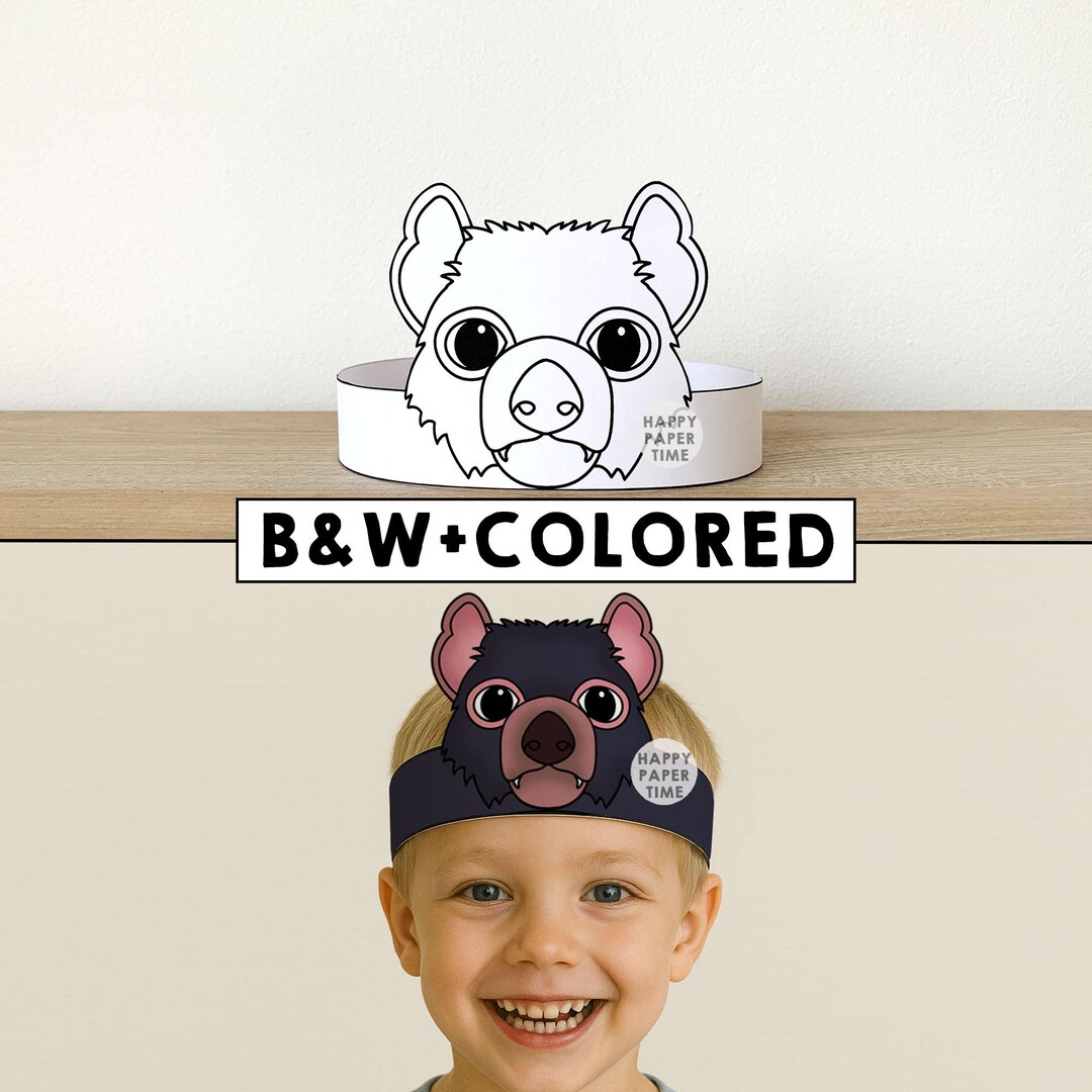 Tasmanian Devil Paper Crown Party Coloring Printable Kids Craft ...