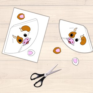 Cow Party Hat Paper Printable Template Print Out Farm Animal Table ...