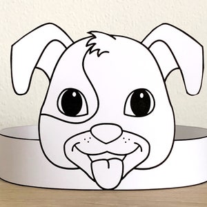 Dog Paper Crown Headband Pet Animal Coloring Printable Kids - Etsy