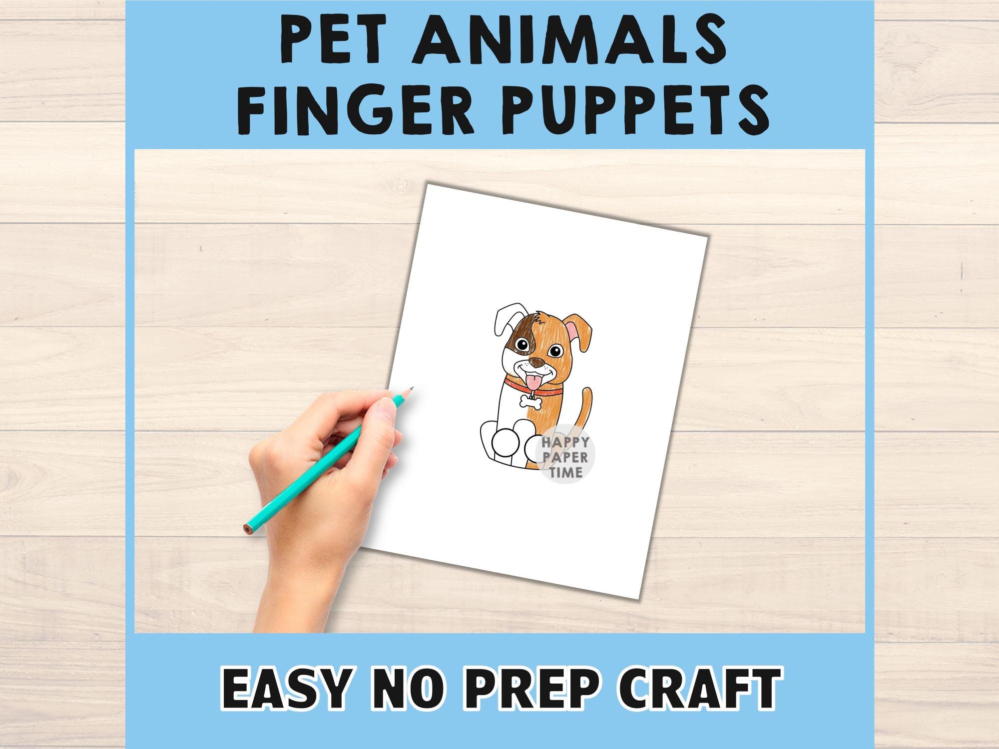 Pets Animal Paper Craft Printable Finger Puppet Template Kids Craft ...