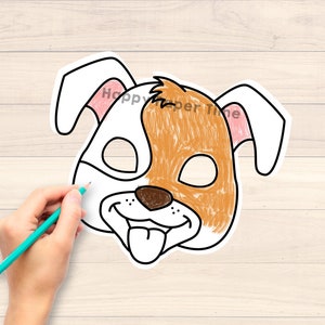 Dog Puppy Mask Animal Mask Party Favor Pet Printable Dog Costume ...