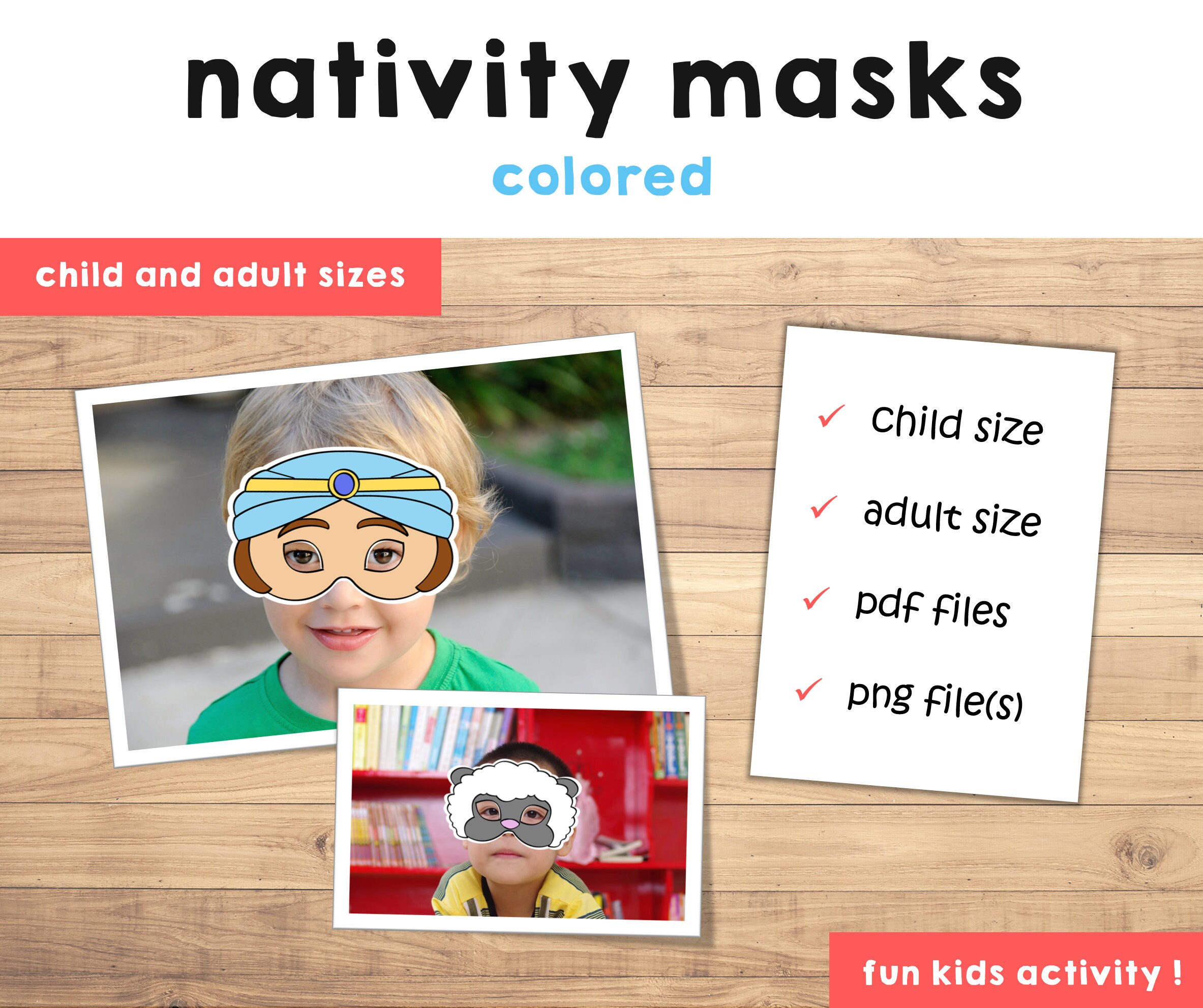 Nativity Printables Kids Nativity Play Kids Masks Nativity - Etsy