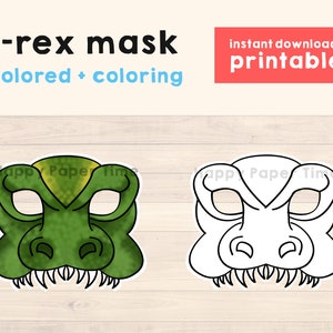 Dinosaur mask Dino mask Animal mask Party Favor Trex printable Dinosaur printable Dinosaur Party prop Dinosaur Printable Mask Trex mask kids