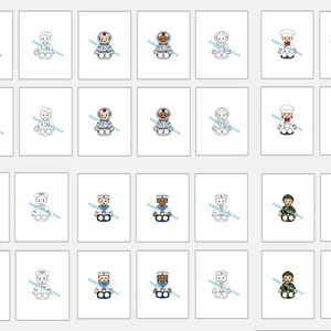 May include: A set of 40 colorful character illustrations, each depicting a person in a different profession. The characters are all sitting down and have a variety of skin tones and hair colors. The illustrations are perfect for use in a variety of creative projects.