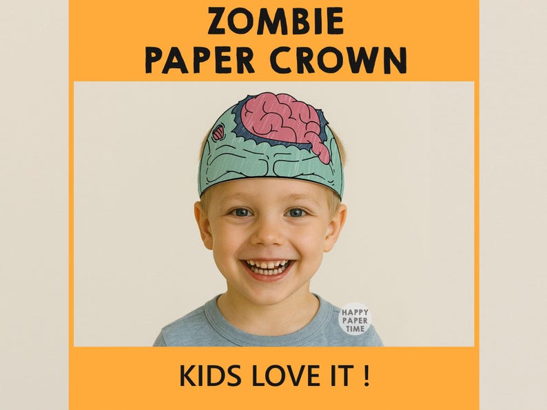 Zombie Paper Headband Crown Craft Hat Costume Activity Halloween Party ...