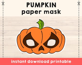 Pumpkin Mask Kids Costume Halloween Pumpkin mask diy Pumpkin Party Favor Pumpkin Printable mask Pumpkin Halloween Mask Pumpkin Kids Mask