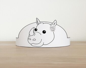 Rhino Paper Crown - Printable - Etsy