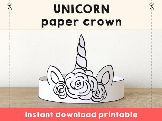 Birthday Paper Crown Printable Party Coloring Costume Craft