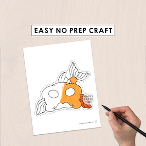Máscaras de papel de animales domésticos, disfraz para niños, actividad para colorear y manualidades, recuerdo de fiesta, máscara de animal imprimible - Descarga instantánea en PDF imagen 6